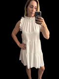 Unlabeled White Ruffle Dress- size M/L