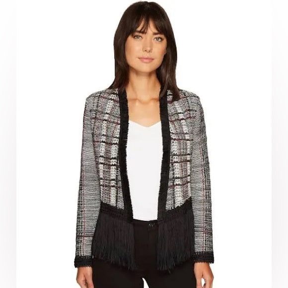 NIC+ZOE plaid fringe Size Small