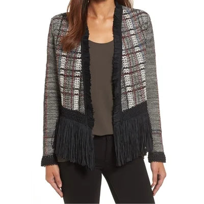 NIC+ZOE plaid fringe Size Small