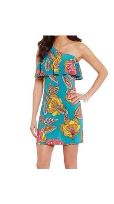 Trina Turk Size M One shouldered dress
