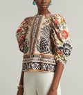 Farm Rio Romantic Garden Blouse Size Medium