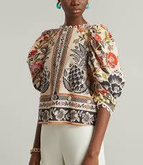 Farm Rio Romantic Garden Blouse Size Medium