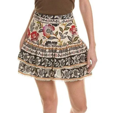 Farm Rio Romantic Garden Mini Skirt Size Medium