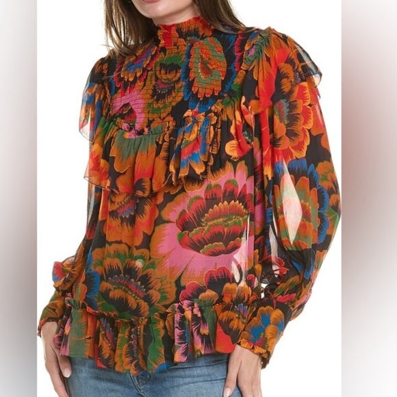 Farm Rio Ruffle Blouse - Size Medium