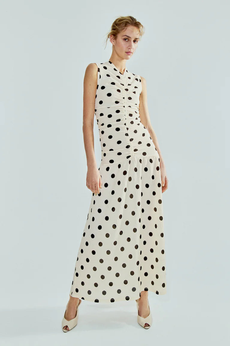 H&M NWT Polka Dot Draped Dress - Size Large